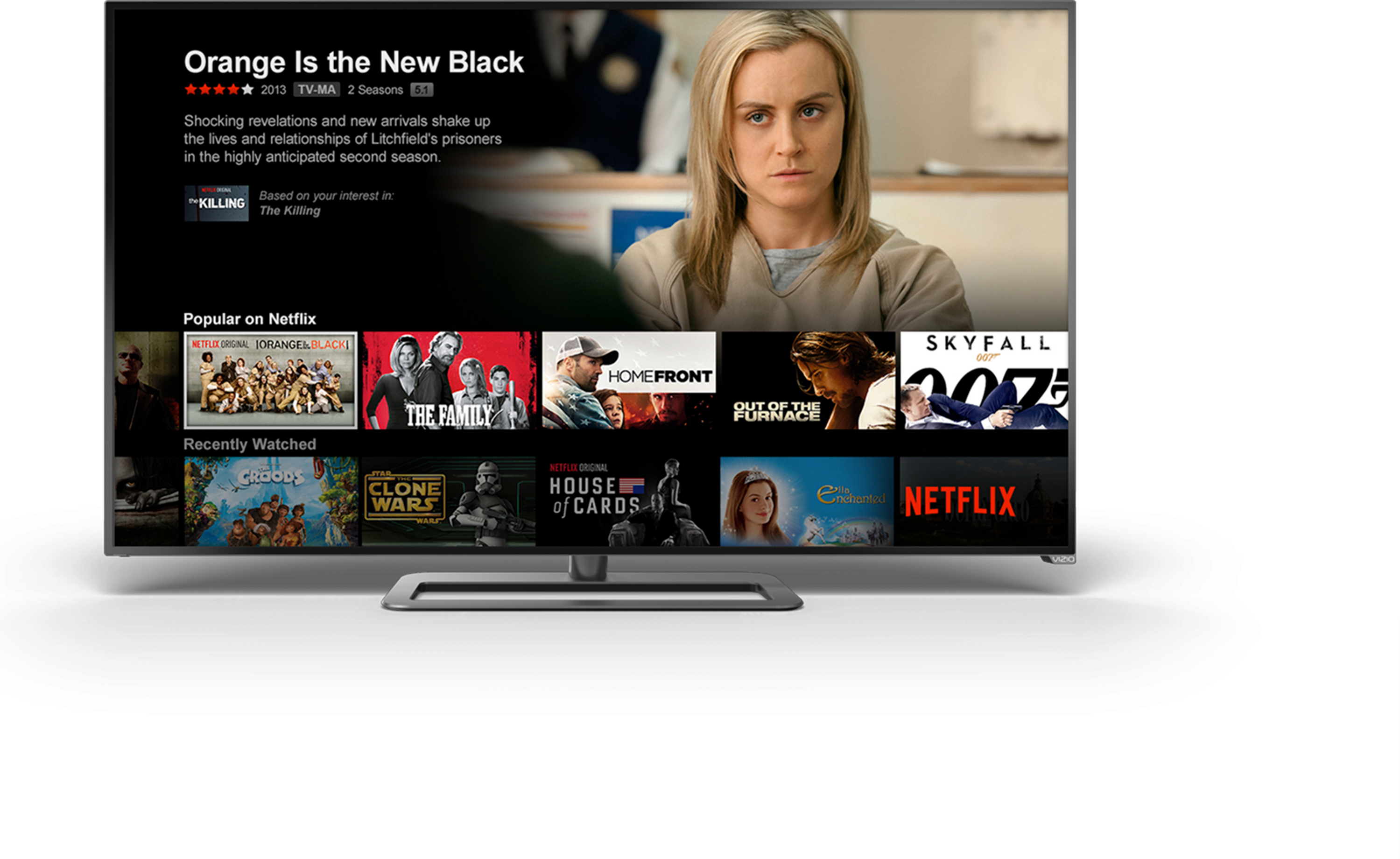 TV showing a movie streaming service
